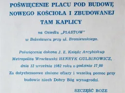 Kościół &raquo; Kościół - poświęcenie placu pod budowę
